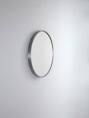 Round Metal Mirror | Gun Metal | 81 cm