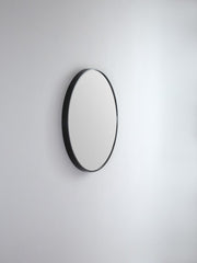 Round Metal Mirror | Matt Black | 81 cm