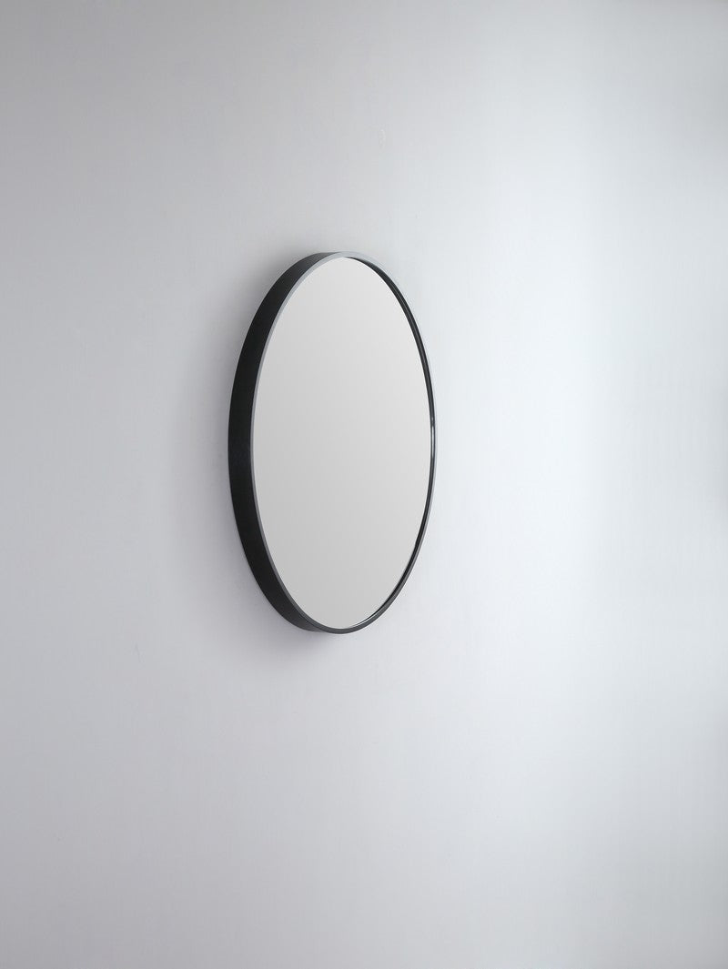Round Metal Mirror | Matt Black | 81 cm