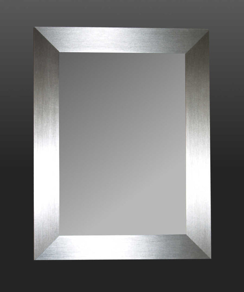 METALLIC SILVER FRAMED MIRROR