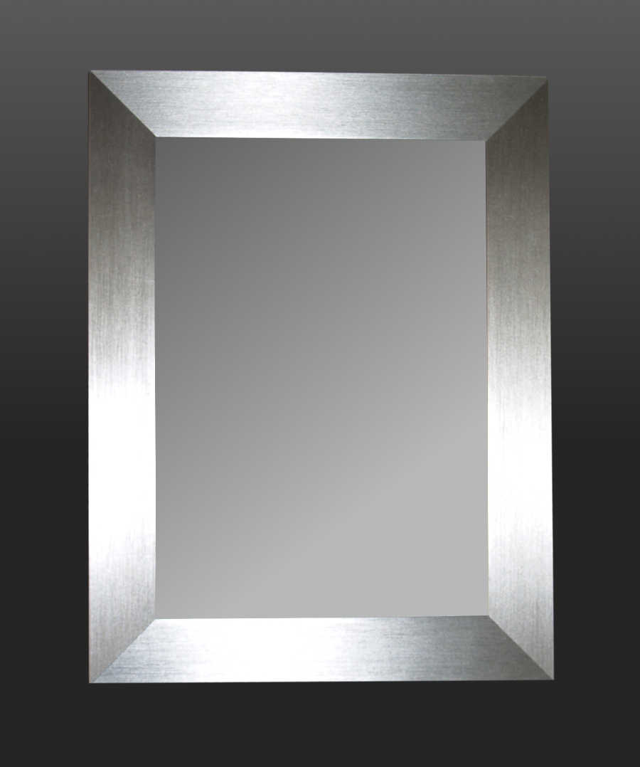 Metallic Silver Dresser - Modern Simple Silver Framed Mirror — Print ...