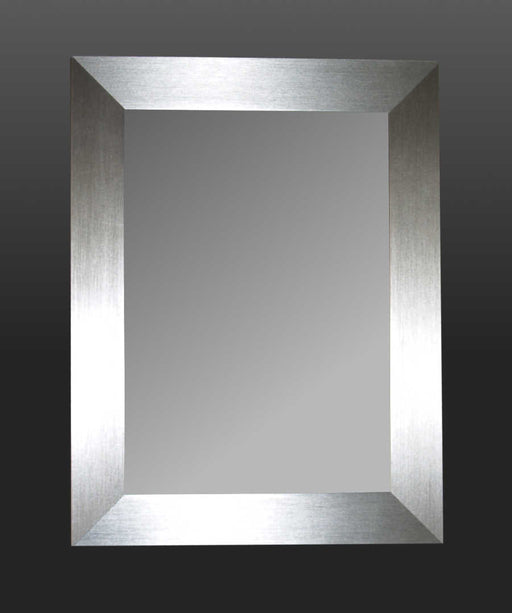 METALLIC SILVER FRAMED MIRROR