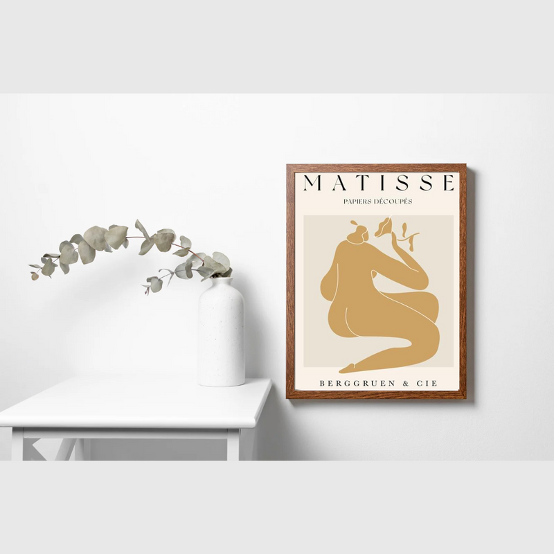 Gold Matisse Framed Print | Walnut Frame | In Situ 