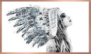  Framed in Rose Gold Frame | Girl in American Indian Headdress | Print Decor, Malvern