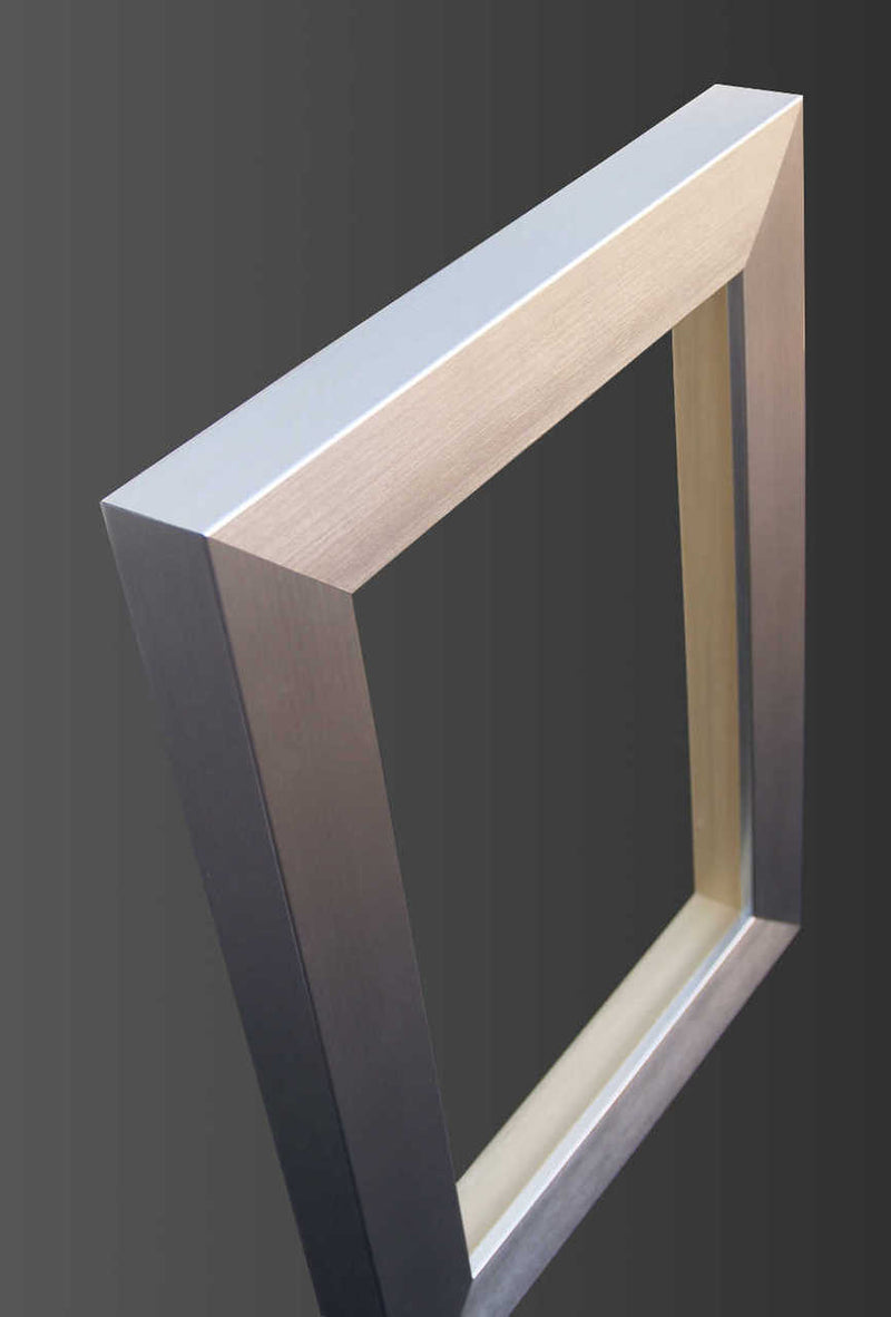 MODERN GEOMETRIC SILVER FRAMED MIRROR