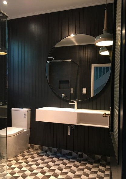 Print Decor | Modern Circular Mirror | Black | In Situ