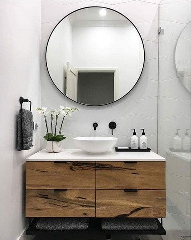Modern Circular Mirror  above vanity