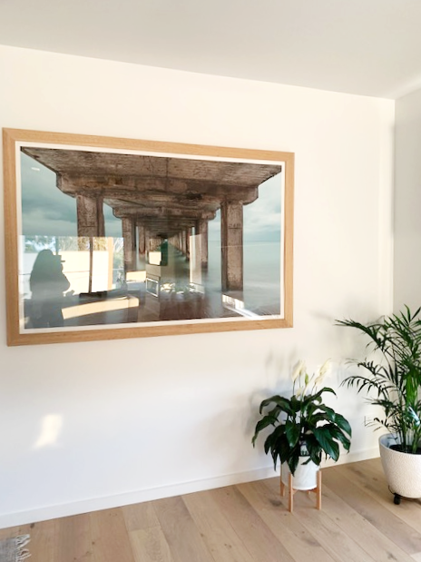 Dromana Pier framed in oak frame