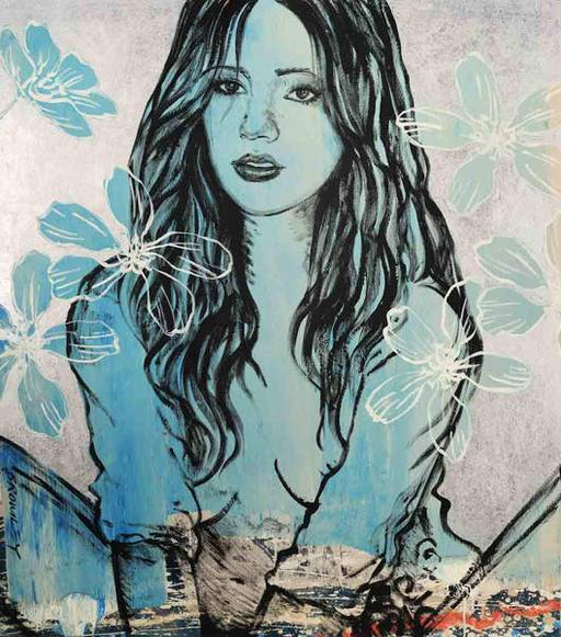 Nude with Flowers by David Bromley