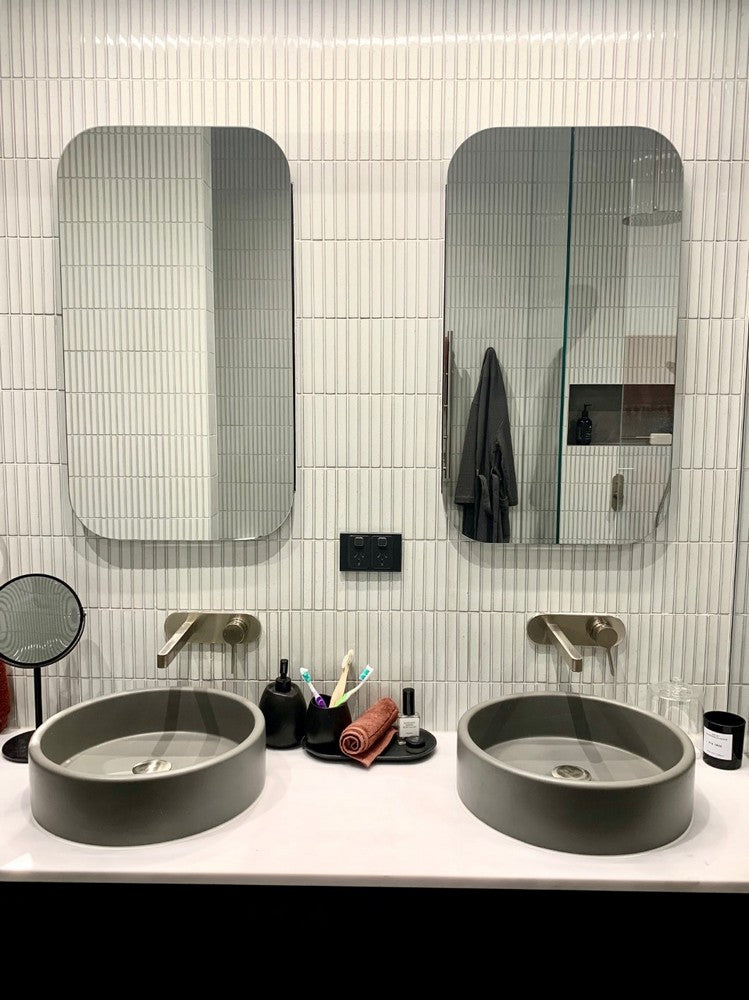 The frameless mirrors can be made to specified shapes.
