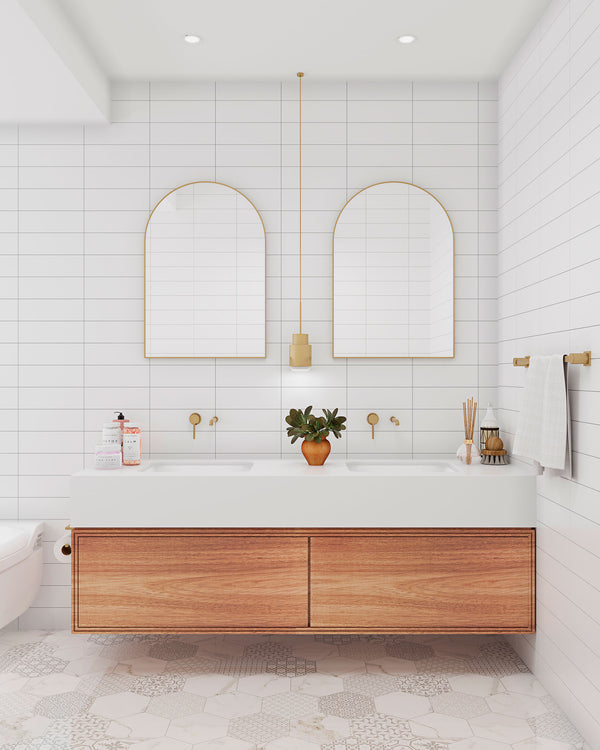 Lisa Arched Metal Mirror | Brass 