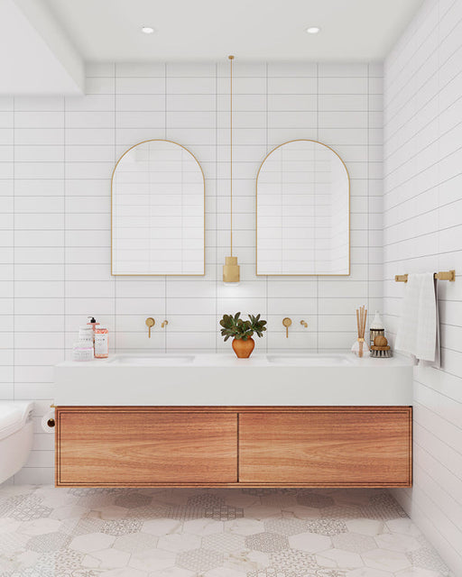 Lisa Arched Metal Mirror | Brass 