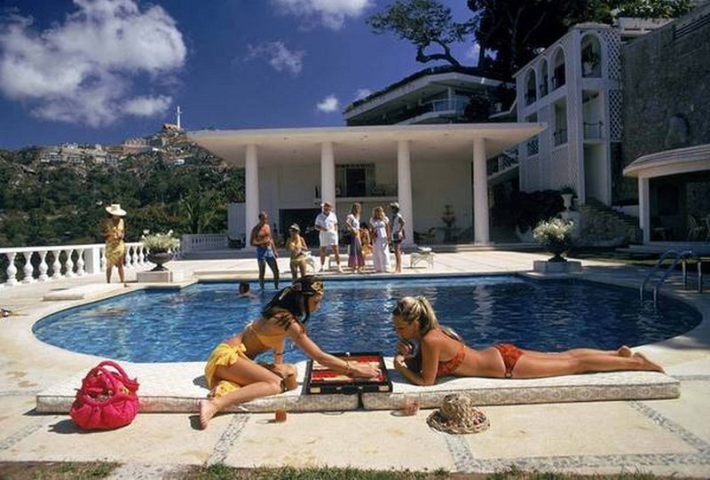 Poolside Backgammon by Slim Aarons 