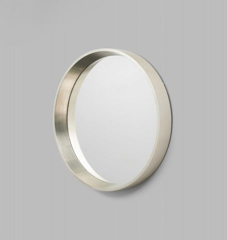 Round Silver Framed Mirror, 90 cm
