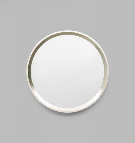 Round Silver Framed Mirror, 90 cm