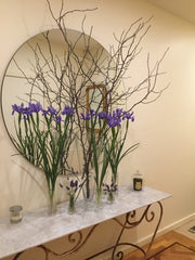 Frameless Round Mirror over a hallway table
