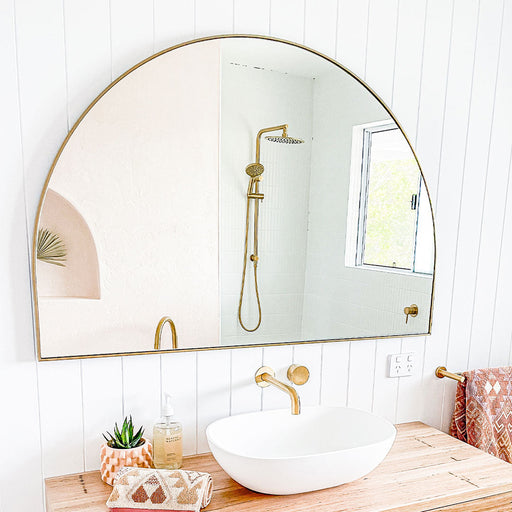 Arch Metal Framed Mirror | Satin Brass