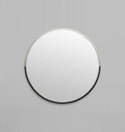 Silver & Black Round Mirror