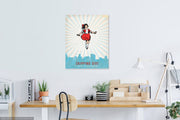 Jan Neil, Skipping Girl Canvas In Situ