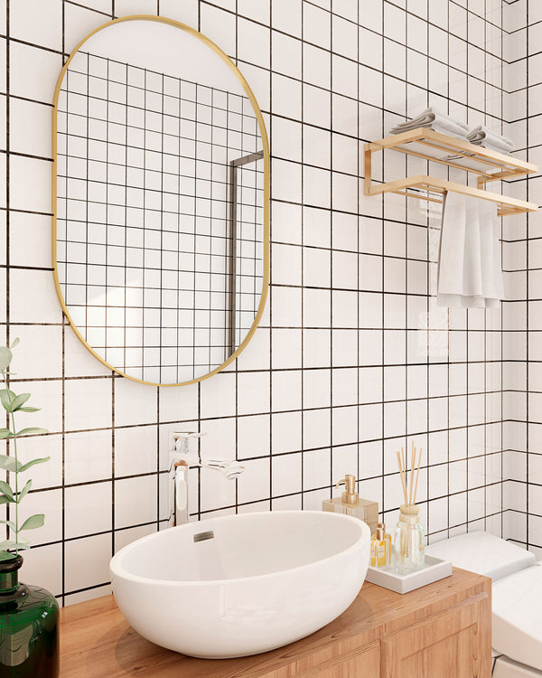 Sofia Oval Metal Mirror | Brass
