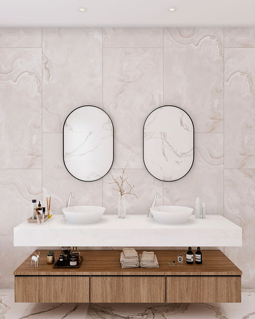 Sofia Oval Metal Mirror | Black