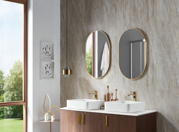 Sofia Oval Metal Mirror | Brass