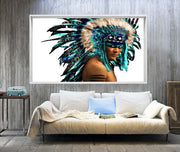 American Indian Headdress | Framed Designer print, In Situ