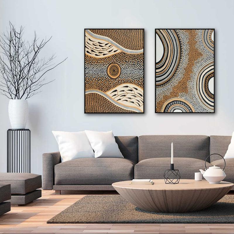 Ballun Riverbed | Framed Canvas | example with Chalahn Rainbow