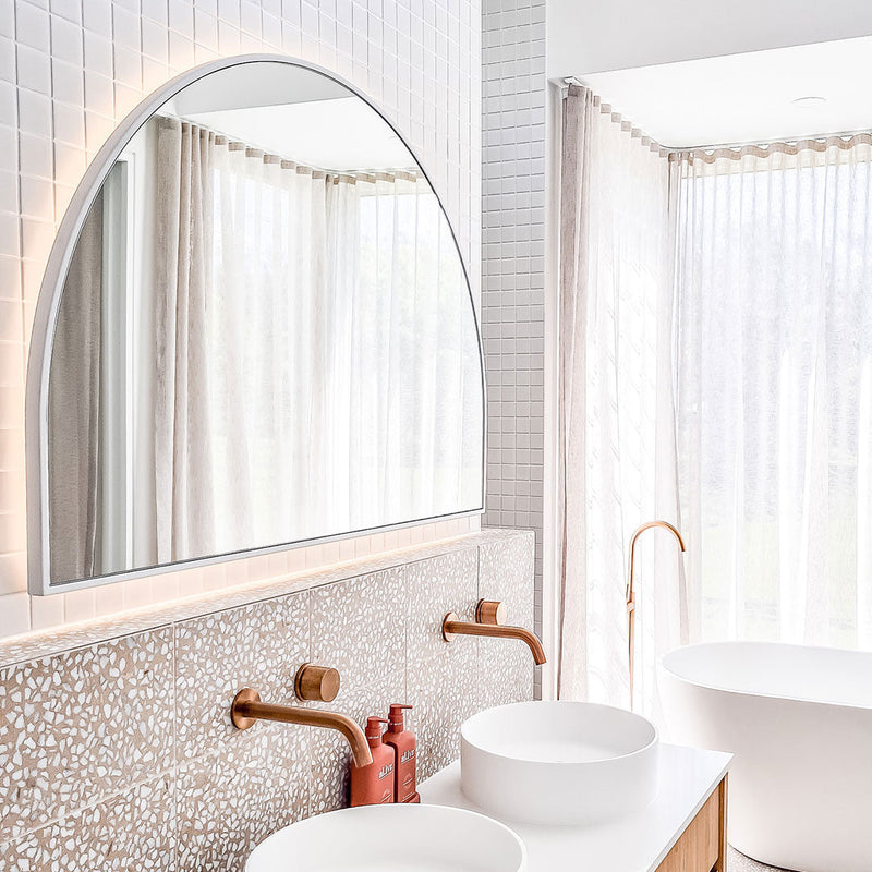 Arch Metal Framed Mirror | White