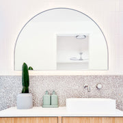 Metal Arched Mirror | White