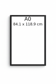 A0 Black Woodgrain Frame Size Guide