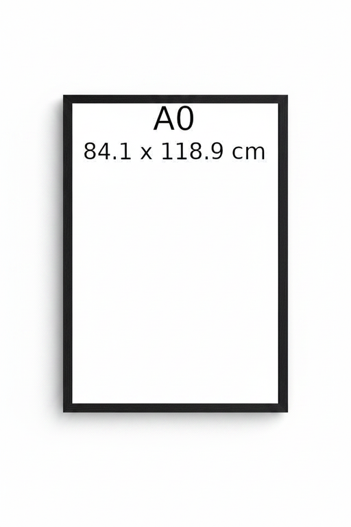 A0 Black Woodgrain Frame Size Guide