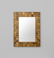 Wooden Framed Mirror | Basket Weave Mirror | Print Decor