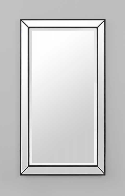 Beaded Black Framed Mirror, Leaner
