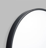 Modern Round Bella Gloss Black Mirror | Print Decor | Detail