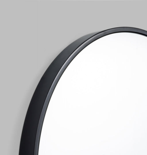 Modern Round Bella Gloss Black Mirror | Print Decor | Detail