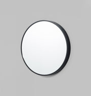 Modern Round Bella Gloss Black Mirror | Print Decor