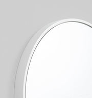 Modern Round Bella Gloss White Mirror | Print Decor | Detial