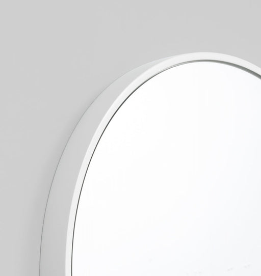 Modern Round Bella Gloss White Mirror | Print Decor | Detial