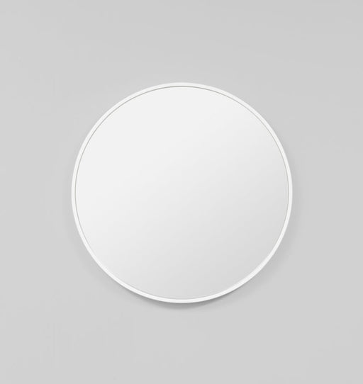 Modern Round Bella Gloss White Mirror | Print Decor