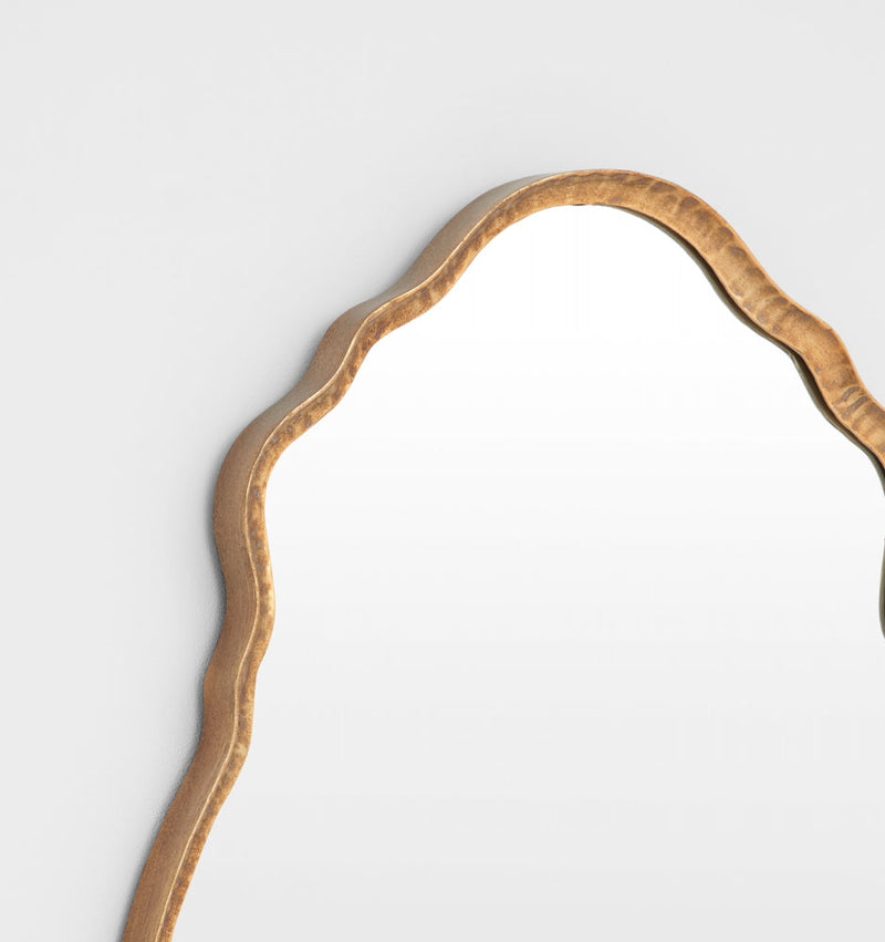 Shaped Metal Gold Mirror