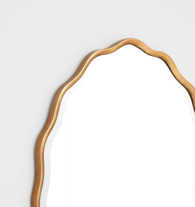 Coquille Metallic Oval Wall Mirror - Gold