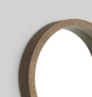 Hazel wood framed mirror, detail.