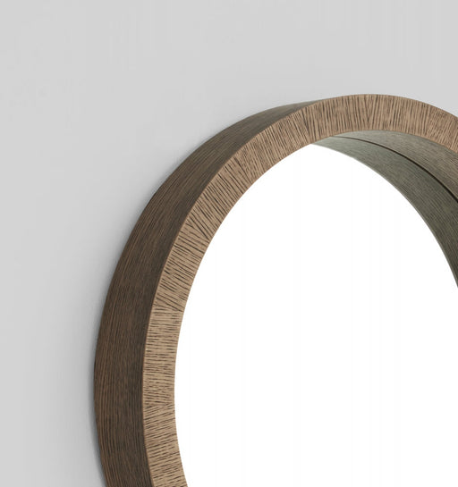 Hazel wood framed mirror, detail.