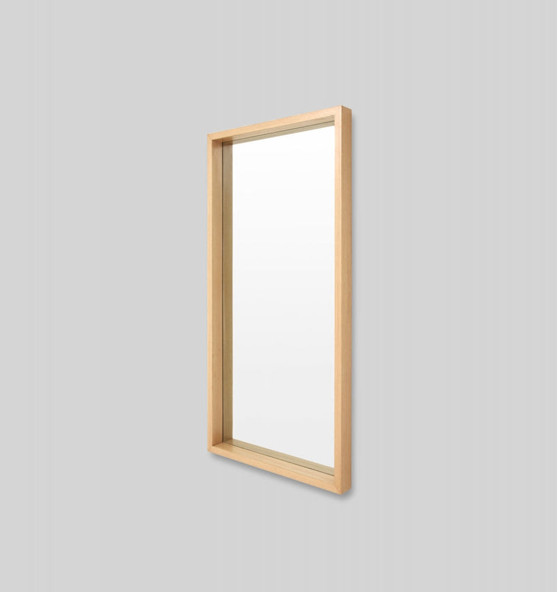 Light Wood Leaner Mirror