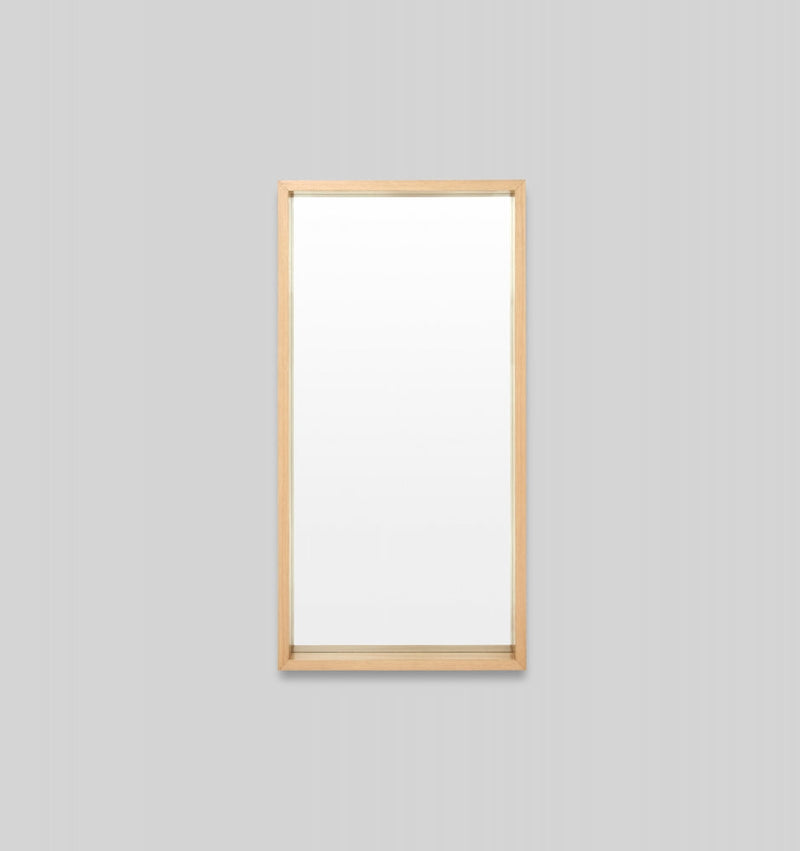 Light Wood Leaner Mirror
