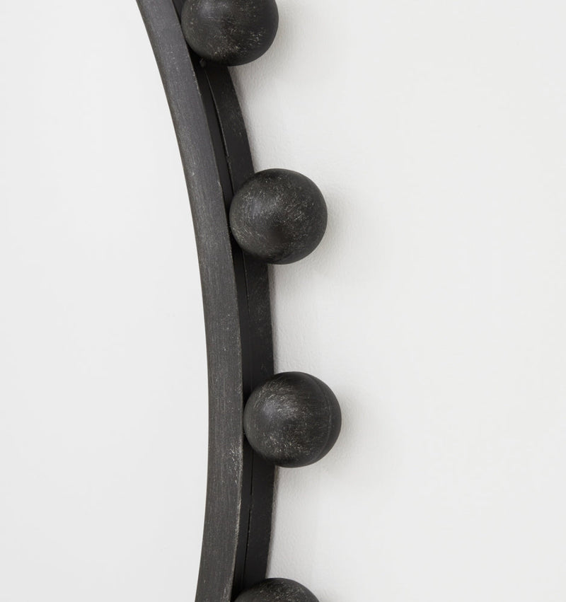 Luna Round Antique Black Mirror