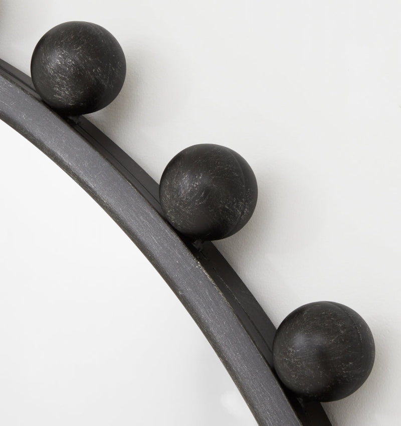Luna Round Antique Black Mirror