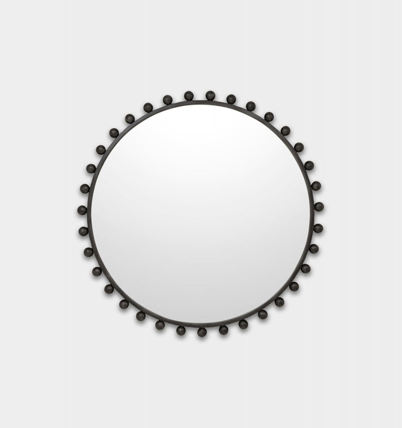 Luna Round Antique Black Mirror