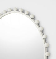 Luna Round Antique White Mirror